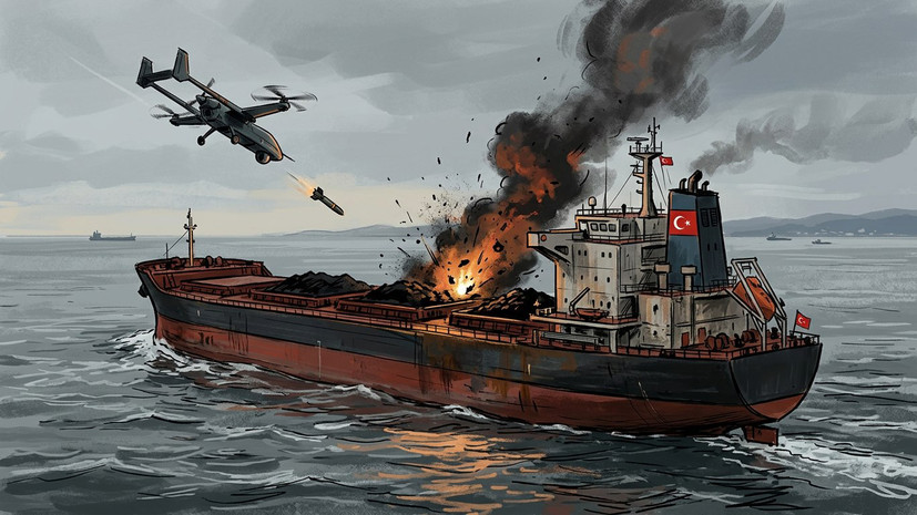 Один погибший и трое пострадавших: в Чёрном море БПЛА атаковал турецкий сухогруз с российским углём