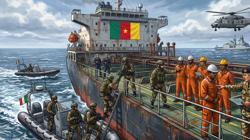 ВМС Италии высадились на танкере под флагом Камеруна для проведения проверки